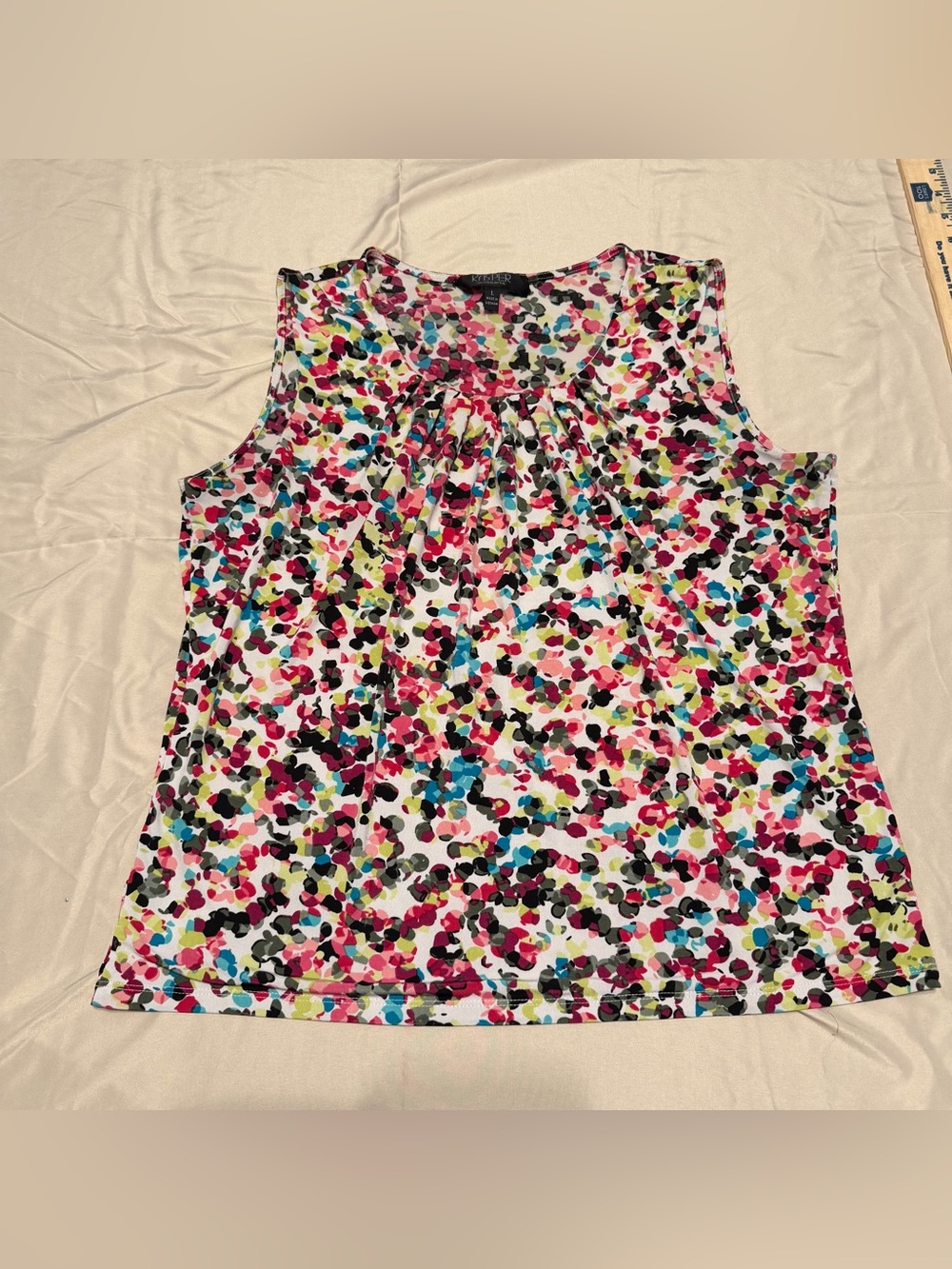 Kasper Multicolor Floral-Spot Sleeveless Tank